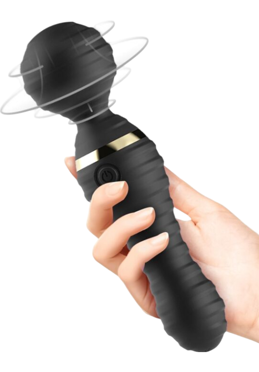 Δονητής μασάζ από σιλικόνη σε μαύρο χρώμα, μήκους 19,4 εκ. και μέγιστης διαμέτρου 5 εκ.