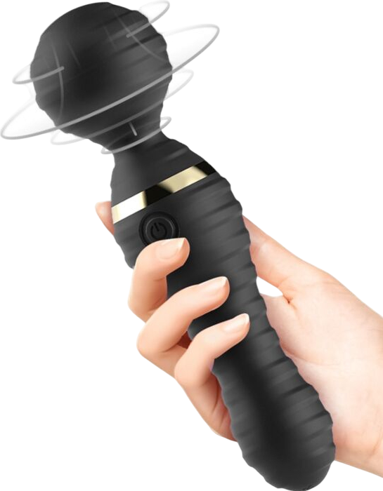 Δονητής μασάζ από σιλικόνη σε μαύρο χρώμα, μήκους 19,4 εκ. και μέγιστης διαμέτρου 5 εκ.