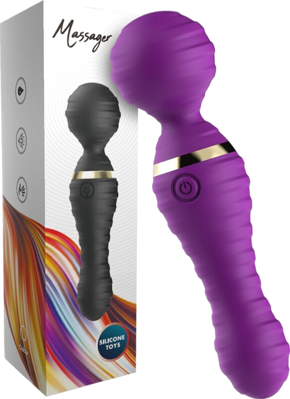 Δονητής μασάζ από σιλικόνη σε μοβ χρώμα, μήκους 19,4 εκ. και μέγιστης διαμέτρου 5 εκ.