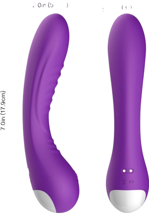 Δονητής σημείου g από σιλικόνη σε μοβ χρώμα, μήκους 18 εκ. και μέγιστης διαμέτρου 3,9 εκ.