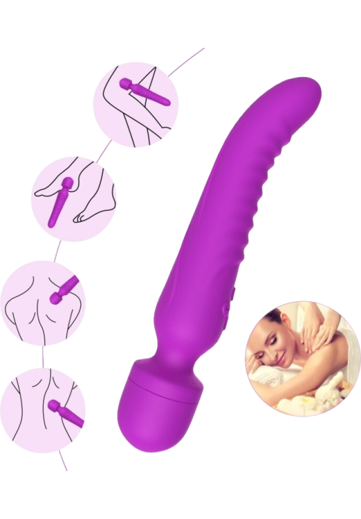 Δονητής μασάζ από σιλικόνη σε μοβ χρώμα, μήκους 22,6 εκ. και μέγιστης διαμέτρου 4,2 εκ.