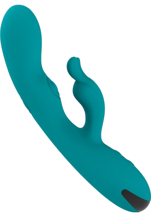 Rabbit δονητής από σιλικόνη σε πράσινο χρώμα, μήκους 20,8 εκ. και μέγιστης διαμέτρου 3,7 εκ.