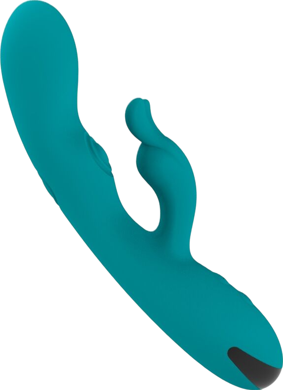 Rabbit δονητής από σιλικόνη σε πράσινο χρώμα, μήκους 20,8 εκ. και μέγιστης διαμέτρου 3,7 εκ.