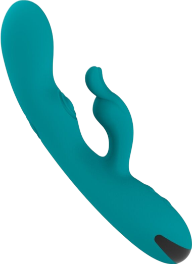 Rabbit δονητής από σιλικόνη σε πράσινο χρώμα, μήκους 20,8 εκ. και μέγιστης διαμέτρου 3,7 εκ.