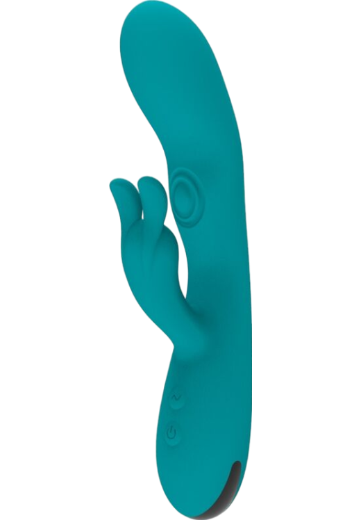 Rabbit δονητής από σιλικόνη σε πράσινο χρώμα, μήκους 20,8 εκ. και μέγιστης διαμέτρου 3,7 εκ.