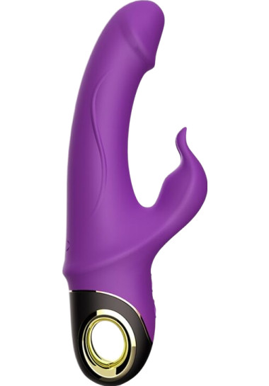 Rabbit Armony Meteror Dildo Vibrator Rotator 22,7 cm Rabbit δονητής από σιλικόνη σε μοβ χρώμα, μήκους 18,3 εκ. και μέγιστης διαμέτρου 3,1 εκ.