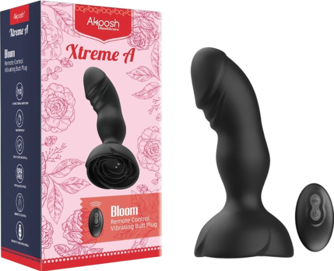 Δονούμενη σφήνα από σιλικόνη σε μαύρο χρώμα, μήκους 13,8 εκ. και μέγιστης διαμέτρου 3,5 εκ. με τηλεχειριζόμενο χειρισμό