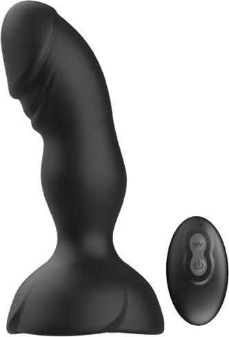 Δονούμενη σφήνα από σιλικόνη σε μαύρο χρώμα, μήκους 13,8 εκ. και μέγιστης διαμέτρου 3,5 εκ. με τηλεχειριζόμενο χειρισμό