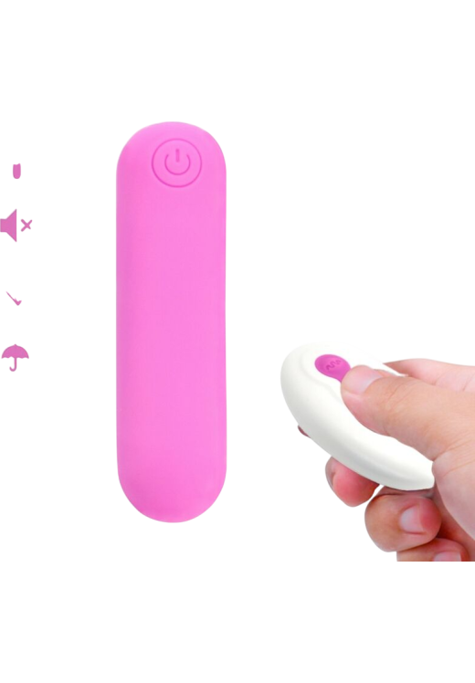 Μίνι δονητής από σιλικόνη σε ροζ χρώμα, μήκους 6,5 εκ. και μέγιστης διαμέτρου 15 εκ. με τηλεχειριζόμενο χειρισμό