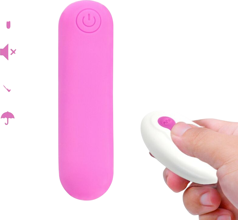 Μίνι δονητής από σιλικόνη σε ροζ χρώμα, μήκους 6,5 εκ. και μέγιστης διαμέτρου 15 εκ. με τηλεχειριζόμενο χειρισμό