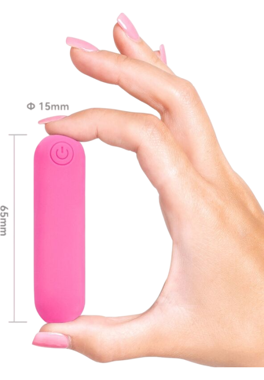 Μίνι δονητής από σιλικόνη σε ροζ χρώμα, μήκους 6,5 εκ. και μέγιστης διαμέτρου 15 εκ. με τηλεχειριζόμενο χειρισμό