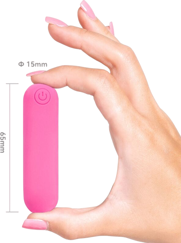 Μίνι δονητής από σιλικόνη σε ροζ χρώμα, μήκους 6,5 εκ. και μέγιστης διαμέτρου 15 εκ. με τηλεχειριζόμενο χειρισμό