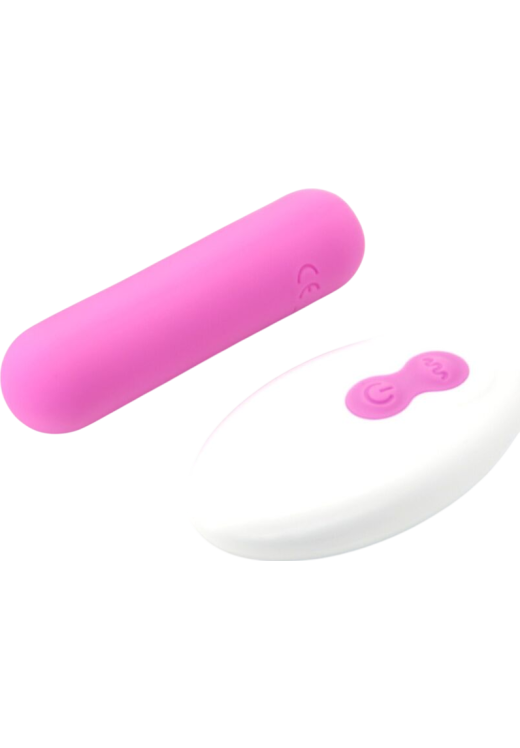 Μίνι δονητής από σιλικόνη σε ροζ χρώμα, μήκους 6,5 εκ. και μέγιστης διαμέτρου 15 εκ. με τηλεχειριζόμενο χειρισμό