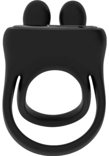 Armony Ring Vibrator Rabbit Δονούμενο δαχτυλίδι από σιλικόνη σε μαύρο χρώμα, μήκους 8,1 εκ. και μέγιστης διαμέτρου 5,55 εκ.