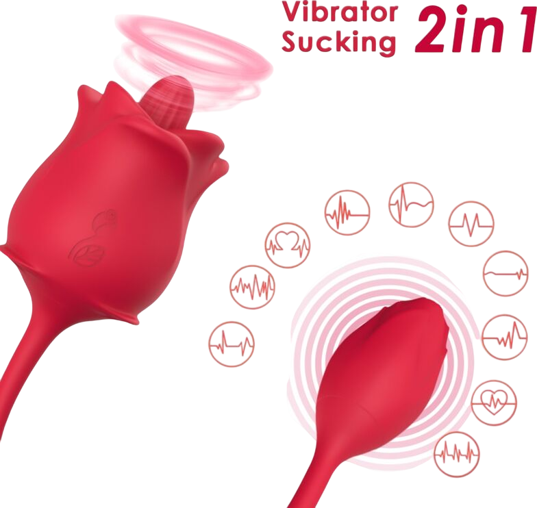 Κλειτοριδικός δονητής από σιλικόνη σε κόκκινο χρώμα, μήκους 34,2 εκ. και μέγιστης διαμέτρου 5,7 εκ.