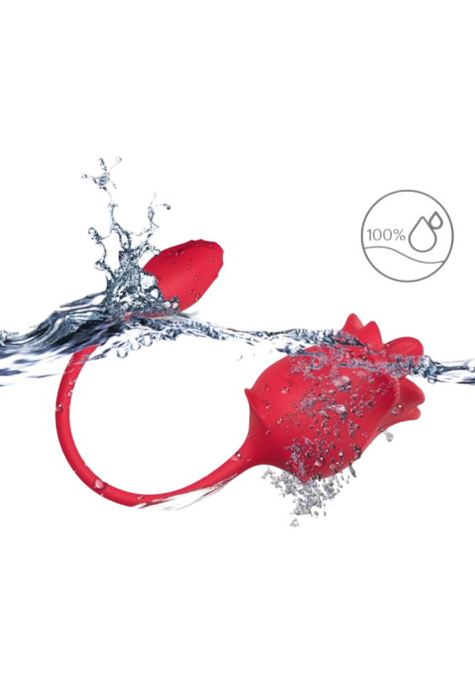 Κλειτοριδικός δονητής από σιλικόνη σε κόκκινο χρώμα, μήκους 34,2 εκ. και μέγιστης διαμέτρου 5,7 εκ.