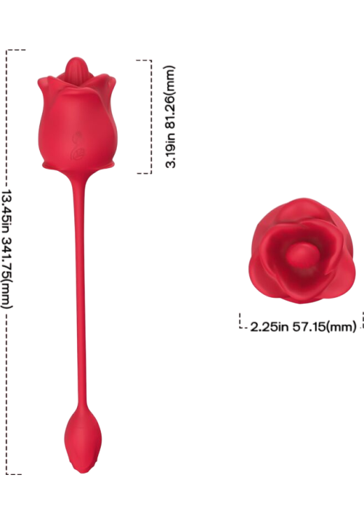 Κλειτοριδικός δονητής από σιλικόνη σε κόκκινο χρώμα, μήκους 34,2 εκ. και μέγιστης διαμέτρου 5,7 εκ.