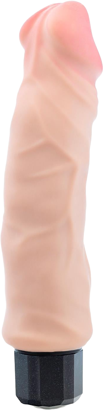 Ρεαλιστικός δονητής από tpe σε φυσικό χρώμα, μήκους 22,8 εκ. και μέγιστης διαμέτρου 4,4 εκ.