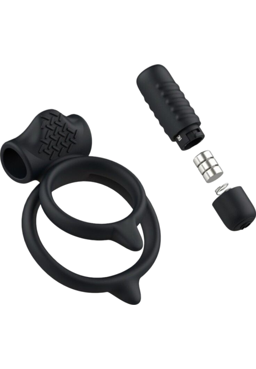 Δονούμενο δαχτυλίδι από σιλικόνη σε μαύρο χρώμα