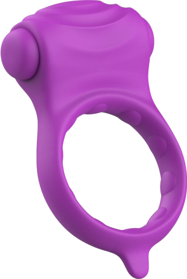 Δονούμενο δαχτυλίδι από abs σε μοβ χρώμα, μήκους 7,4 εκ. και μέγιστης διαμέτρου 3,2 εκ.