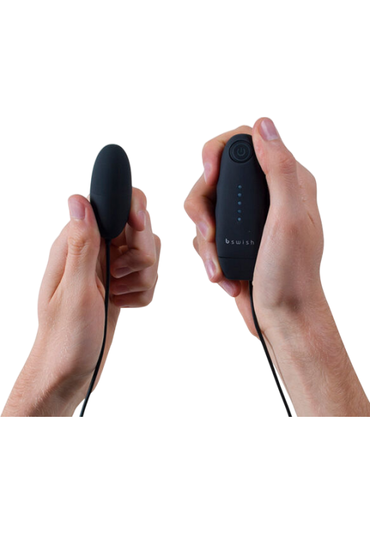 Δονούμενο αυγό από abs σε μαύρο χρώμα με ενσύρματο κοντρόλ