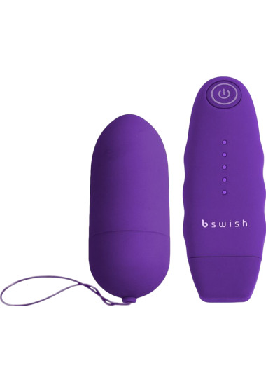 Bnaughty Unleashed Classic Grape 9 cm Τηλεχειριζόμενο αυγό από abs σε μοβ χρώμα, μήκους 7,6 εκ. και μέγιστης διαμέτρου 3,3 εκ. με τηλεχειριζόμενο χειρισμό