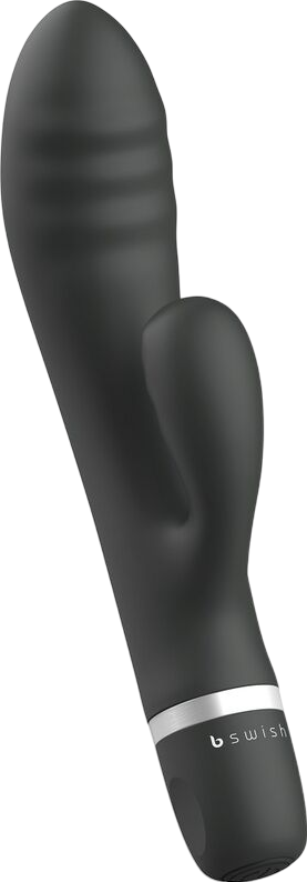 Rabbit δονητής από σιλικόνη σε μαύρο χρώμα, μέγιστης διαμέτρου 3,5 εκ.