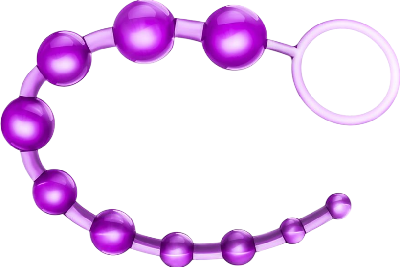Πρωκτικές μπίλιες από pvc σε μοβ χρώμα, μήκους 32,3 εκ. και μέγιστης διαμέτρου 2,3 εκ.