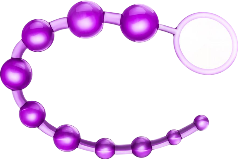 Πρωκτικές μπίλιες από pvc σε μοβ χρώμα, μήκους 32,3 εκ. και μέγιστης διαμέτρου 2,3 εκ.