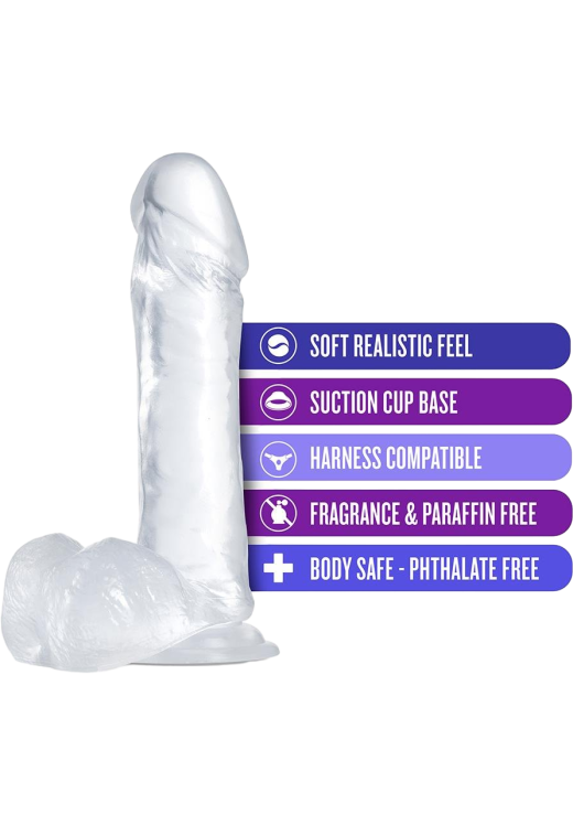 Ομοίωμα πέους από pvc σε διάφανο χρώμα, μήκους 20,3 εκ. και μέγιστης διαμέτρου 4,4 εκ.