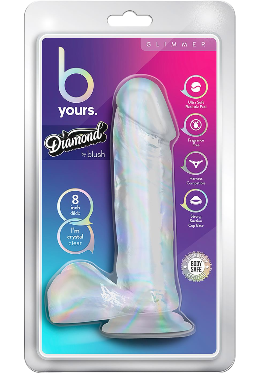 Ομοίωμα πέους από pvc σε διάφανο χρώμα, μήκους 20,3 εκ. και μέγιστης διαμέτρου 4,4 εκ.