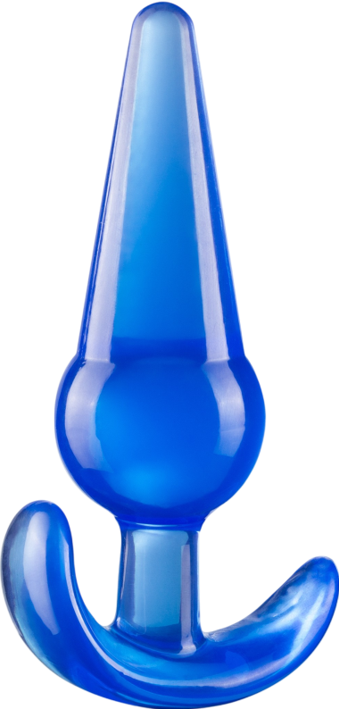 Πρωκτική σφήνα από tpe σε μπλέ χρώμα, μήκους 12,2 εκ. και μέγιστης διαμέτρου 3,5 εκ.