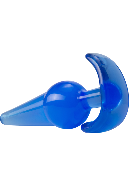 Πρωκτική σφήνα από tpe σε μπλέ χρώμα, μήκους 12,2 εκ. και μέγιστης διαμέτρου 3,5 εκ.