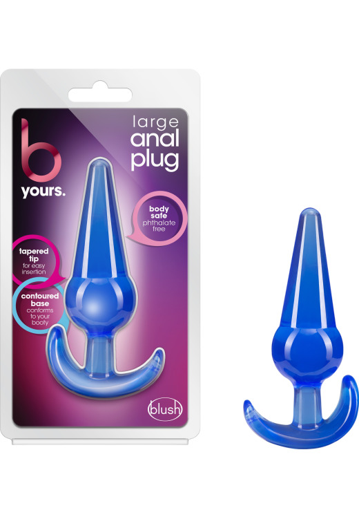 Πρωκτική σφήνα από tpe σε μπλέ χρώμα, μήκους 12,2 εκ. και μέγιστης διαμέτρου 3,5 εκ.