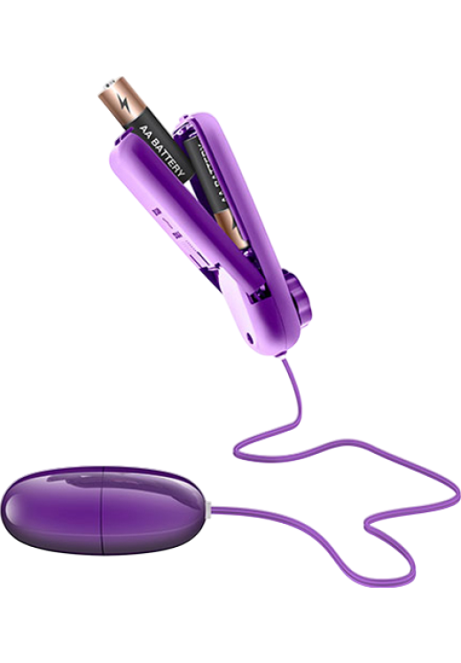 Δονούμενο αυγό από abs σε μοβ χρώμα, μήκους 5,7 εκ. και μέγιστης διαμέτρου 2,4 εκ. με ενσύρματο κοντρόλ