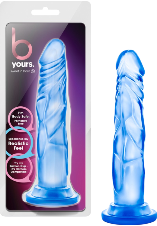 Ομοίωμα πέους από pvc σε μπλέ χρώμα, μήκους 19 εκ. και μέγιστης διαμέτρου 3,8 εκ.