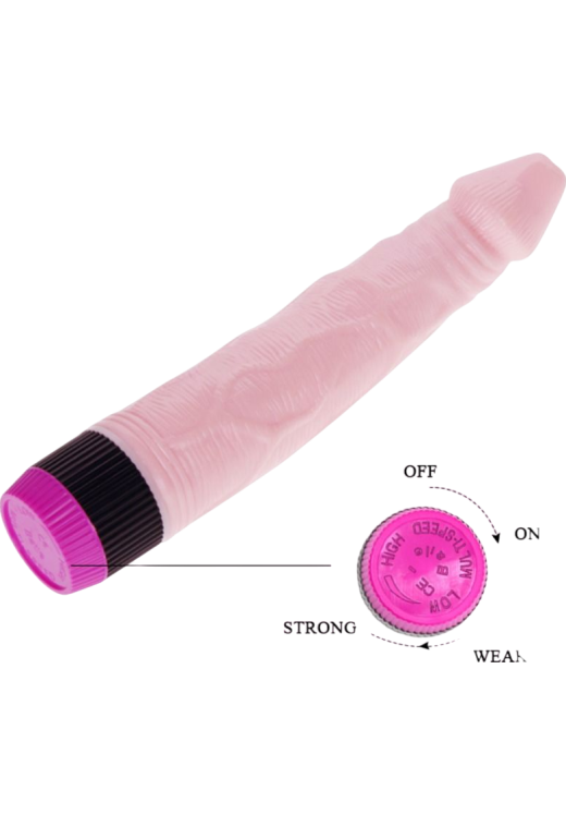 Ρεαλιστικός δονητής από tpr σε φυσικό χρώμα, μήκους 22,5 εκ. και μέγιστης διαμέτρου 3,7 εκ.