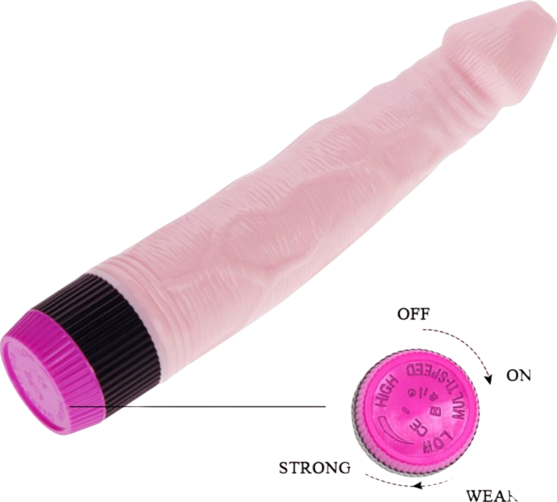 Ρεαλιστικός δονητής από tpr σε φυσικό χρώμα, μήκους 22,5 εκ. και μέγιστης διαμέτρου 3,7 εκ.