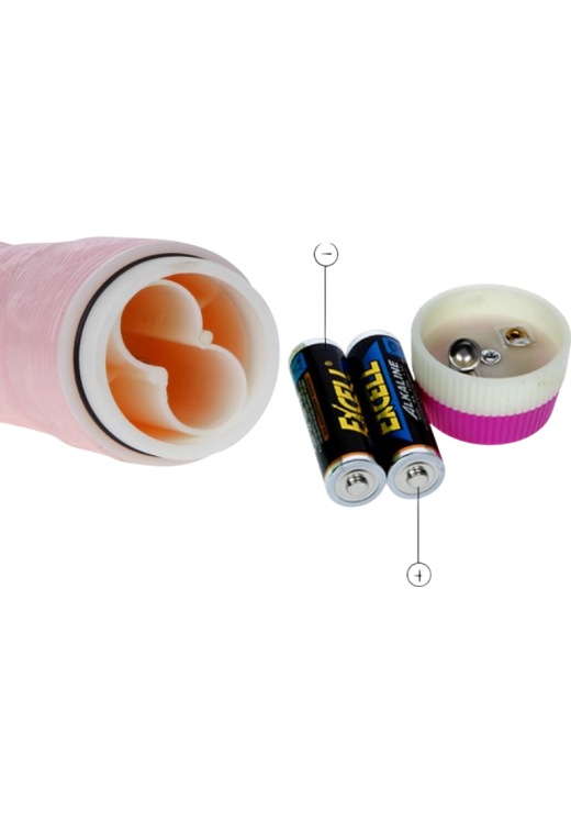 Ρεαλιστικός δονητής από tpr σε φυσικό χρώμα, μήκους 22,5 εκ. και μέγιστης διαμέτρου 3,7 εκ.