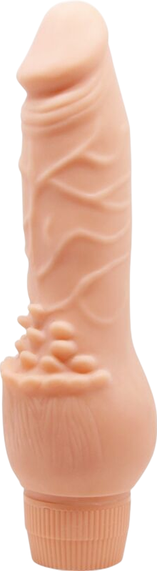 Ρεαλιστικός δονητής από tpr σε φυσικό χρώμα, μήκους 19,5 εκ. και μέγιστης διαμέτρου 3,8 εκ.