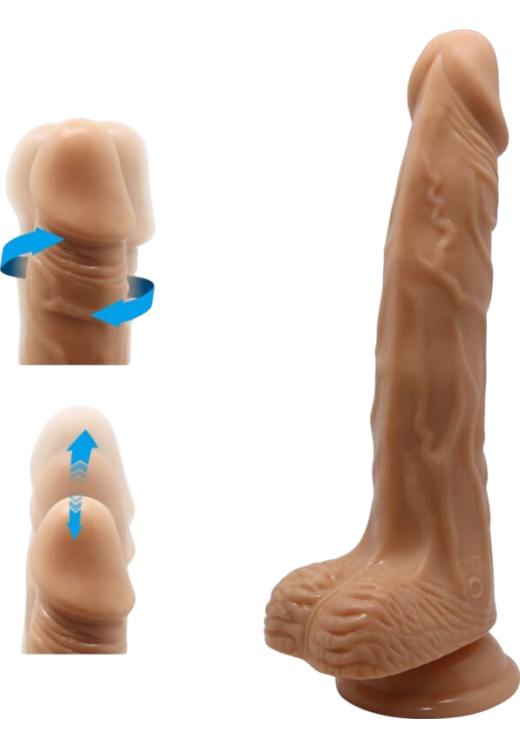 Ρεαλιστικός δονητής από tpr σε καφέ χρώμα, μήκους 20 εκ. και μέγιστης διαμέτρου 3,7 εκ.