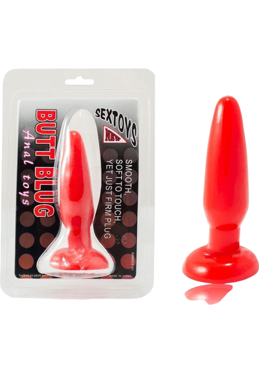 Πρωκτική σφήνα από tpr σε κόκκινο χρώμα, μήκους 15 εκ. και μέγιστης διαμέτρου 3 εκ.