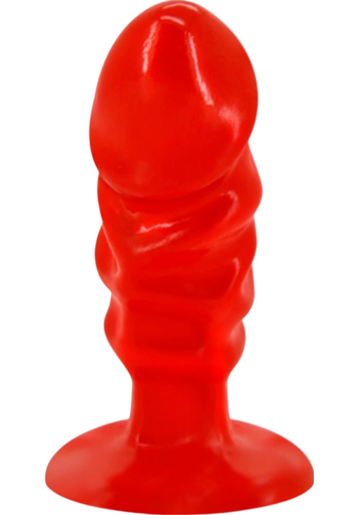 Πρωκτική σφήνα από tpe σε κόκκινο χρώμα, μήκους 11 εκ. και μέγιστης διαμέτρου 3,8 εκ.