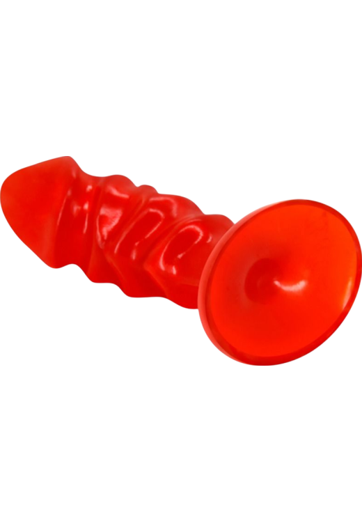 Πρωκτική σφήνα από tpe σε κόκκινο χρώμα, μήκους 11 εκ. και μέγιστης διαμέτρου 3,8 εκ.