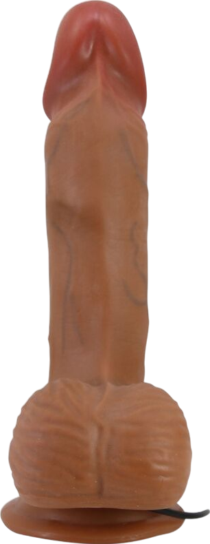 Ρεαλιστικός δονητής από tpr σε φυσικό χρώμα, μήκους 20,6 εκ. και μέγιστης διαμέτρου 4,4 εκ. με ενσύρματο κοντρόλ