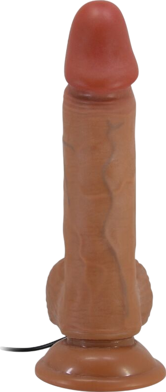 Ρεαλιστικός δονητής από tpr σε φυσικό χρώμα, μήκους 20,6 εκ. και μέγιστης διαμέτρου 4,4 εκ. με ενσύρματο κοντρόλ