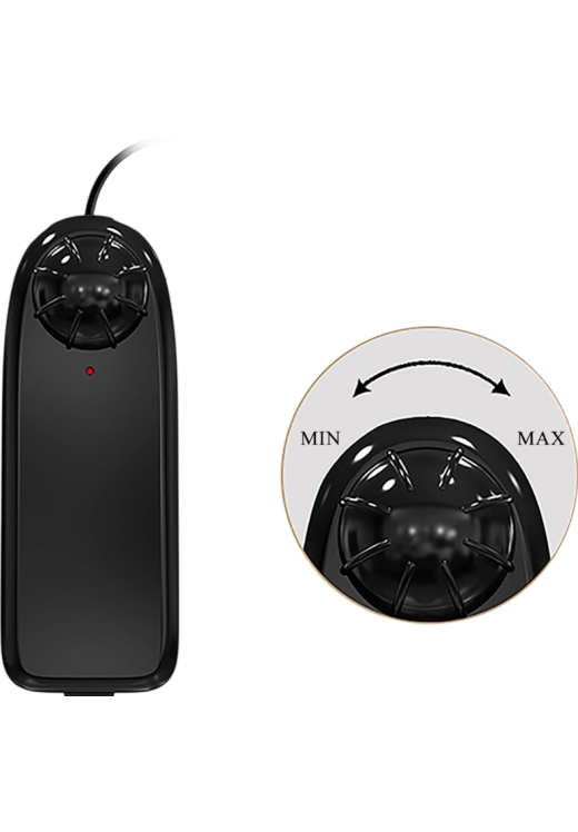 Ρεαλιστικός δονητής από tpr σε φυσικό χρώμα, μήκους 20,6 εκ. και μέγιστης διαμέτρου 4,4 εκ. με ενσύρματο κοντρόλ