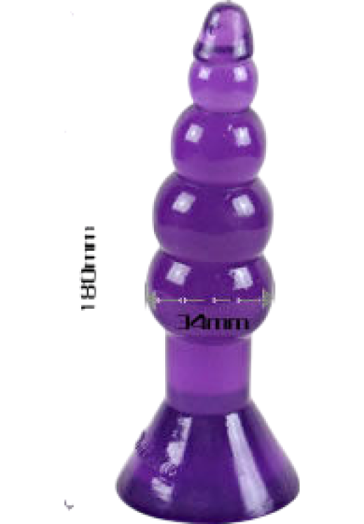 Πρωκτική σφήνα από pvc σε μοβ χρώμα, μήκους 18 εκ. και μέγιστης διαμέτρου 3,4 εκ.