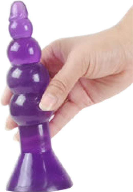 Πρωκτική σφήνα από pvc σε μοβ χρώμα, μήκους 18 εκ. και μέγιστης διαμέτρου 3,4 εκ.