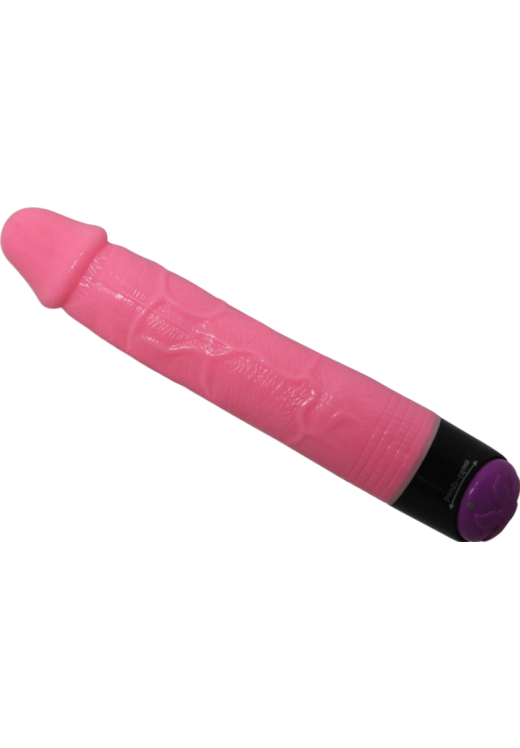 Ρεαλιστικός δονητής από tpr σε ροζ χρώμα, μήκους 23,3 εκ. και μέγιστης διαμέτρου 3,8 εκ.